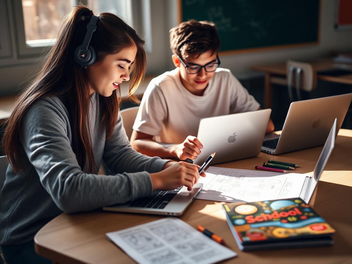 Studenti pracují na školním projektu